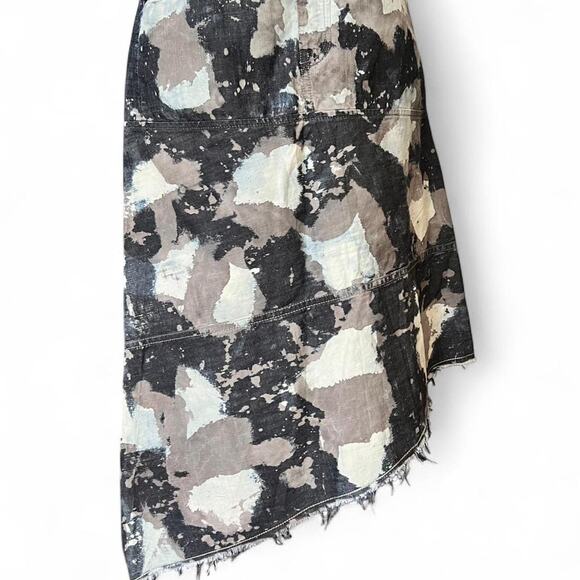 DIESEL Asymmetrical Deconstructed S/M Denim Maxi Skirt Grunge Y2K Avant Garde - Picture 7 of 8